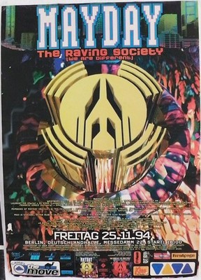 Mayday - The Raving Society / 1994 / Berlin / A1 Original Poster