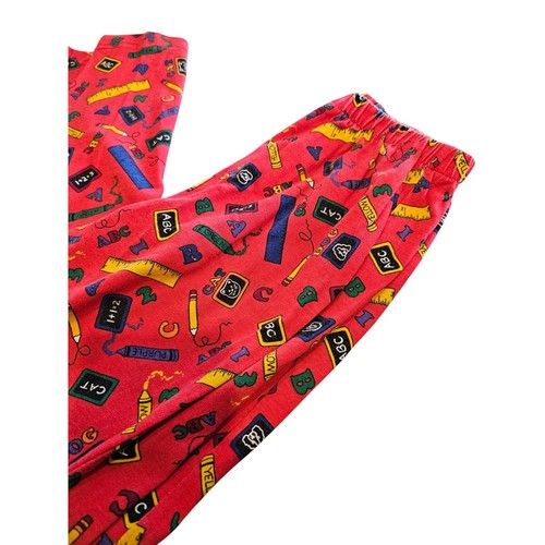Vintage 1980s Hang Ten Kids Sz L School Print Pants Alphabet Ruler Crayon Etc - Picture 2 of 4