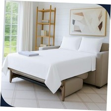 Full Sleeper Sofa Bed Sheet Set, 400 Thread 6" Drop - Full Size Sheets White