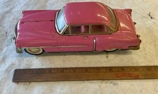 De Luxe Friction 1950 Pink Cadillac MF330 Pressed Metal Toy Car Vintage SR41