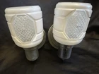 Vintage Art Deco Bathroom Wall Sconce Lights Pair Milk Glass Key Switch