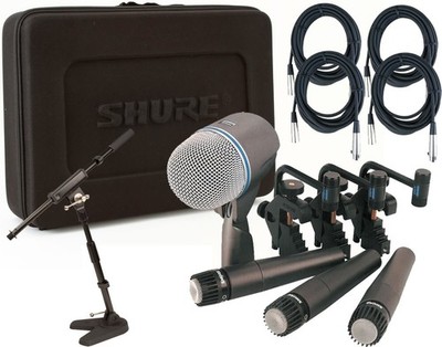 Shure DMK57-52 Drum Mic Kit w/(3) SM57 (1) Beta 52 (4) 20' XLR Cables, 1 Mini Bo