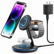 3-in-1 Wireless Charging Station for iPhone Apple Watch AirPods Fast Charger.