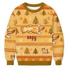 Silly Sleepy Cat Meme Funny Christmas Ugly Sweater, Christmas Ugly Sweater