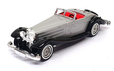 Matchbox 12cm Long Diecast Y-20 - 1937 Mercedes Benz 540K - Silver/Black