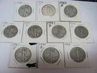 10 WALKING LIBERTY HALF DOLLARS  NICE GRADE COINS
