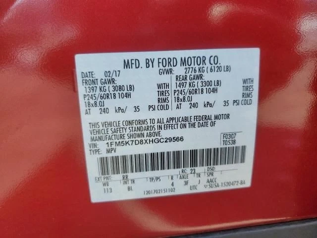 Ford Explorer 2017 caja de fusibles de motor OEM usado SUV 3,5 L 92000 millas HB5Z14290E Foto 2 de 4