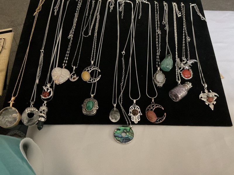 Crystal Quartz Lot of 17 Necklaces. board #4. Buy 4 boards get 1 free!