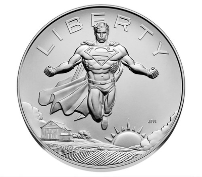 #ad 2025 P U.S. Mint 1 oz Silver DC Comics Superman Medal OGP COA $145.00