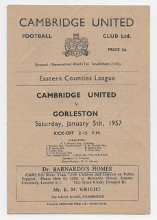 1956/57 Eastern Counties League CAMBRIDGE UNITED v. GORLESTON