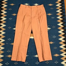 Vintage Yves Saint Laurent Peach Pleated Wool Trousers 32x26