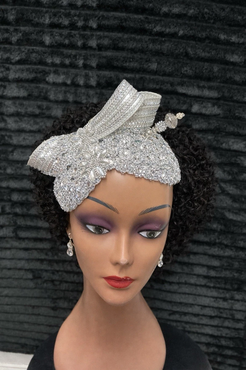 chinese dress ladies Silver Metallic Dress Hat| Shenor Collections main image 1