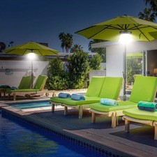 White 20+4 Roman Light Detachable Outdoor Cordless Patio Umbrella Pole Light