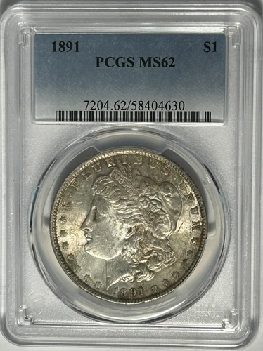 1891 MORGAN DOLLAR PCGS MS 62