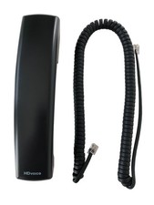 The VoIP Lounge Replacement HD Voice Handset with Curly Cord for Black