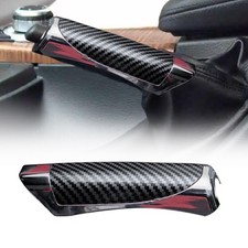 1 Pcs Car Handbrake Cover  Carbon Fiber Black 5.11" X 1.29" Parking Handbr