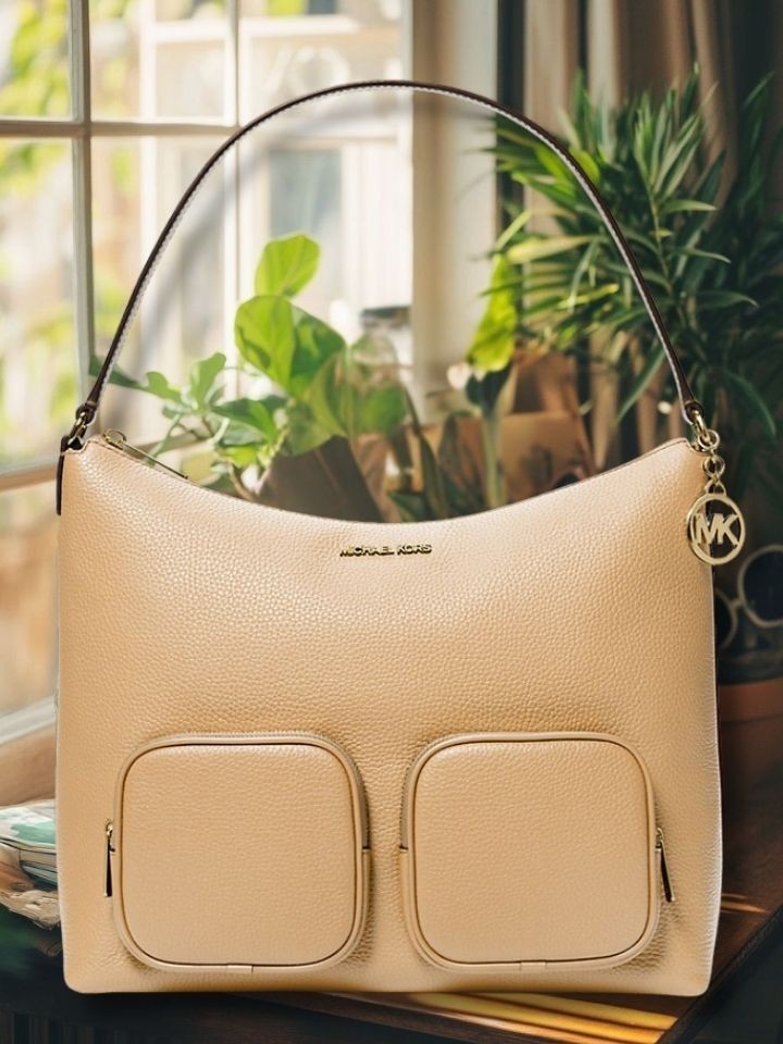 Michael Kors Merritt Women Large Leather Double Pocket Cargo