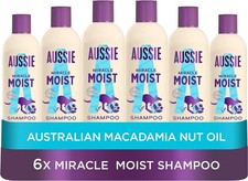 Image of Aussie Miracle Moist Shampoo 300 ml - Pack of 6 300 (Pack 6)