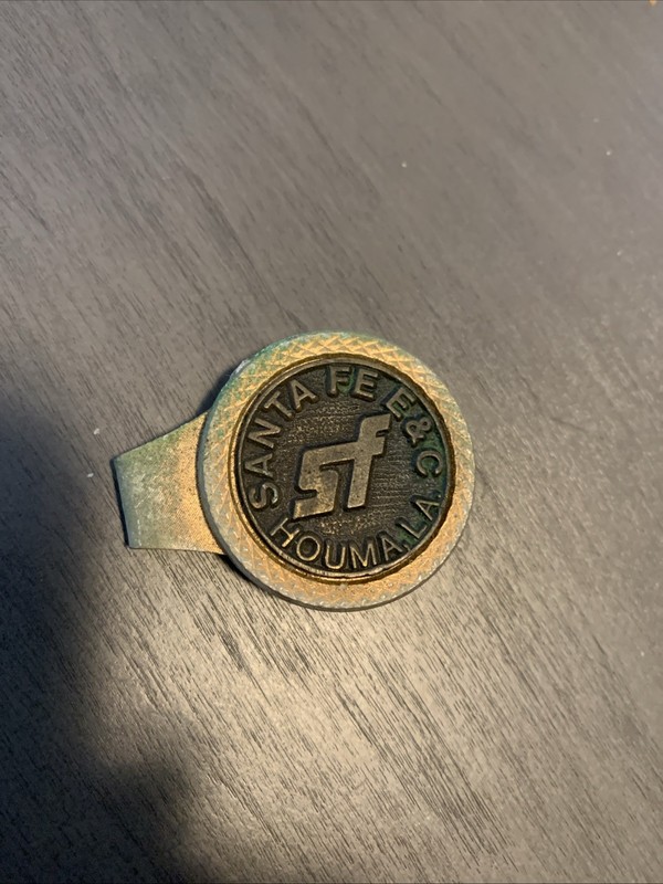 Vintage THE SANTA FE E&C Railroad Train Houma La. MONEY CLIP Used