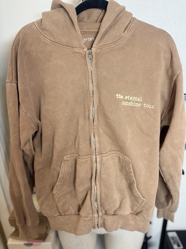 Size XL Ariana Grande Eternal Sunshine Tour Brown Swirl Full Zip Hoodie Pockets