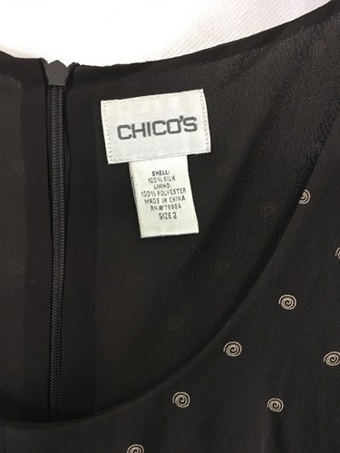Abito donna CHICO’S floreale 100% seta senza maniche midi leggero taglia 2 - Foto 10 di 10