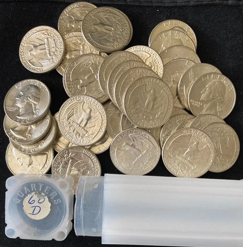 Roll (20) of BU 1962-D 90% Silver Washington Quarters