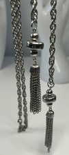 Vintage Gun Metal Rope Chain Belt With Tassels. 43  