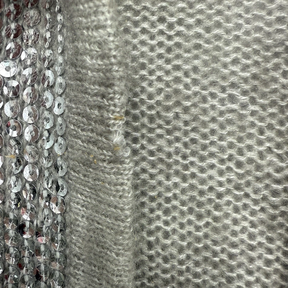 Chicos Cárdigan Mujer 3 XL Gris Plata Lentejuelas Frente Abierto Suéter Manga Larga Foto 4 de 4