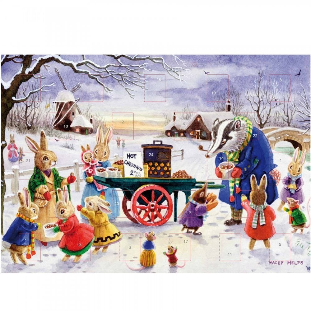 Christmas Advent Calendar Vintage Roasting Chestnuts - Nostalgic 24 Doors