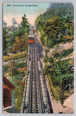 Funiculaire Territet-Glion Montreux Schweiz Standseilbahn Waadt Topo