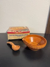 Vintage Buffalo Creek Boston Warehouse 12 oz Salsa Server + Ladle Made In Italy