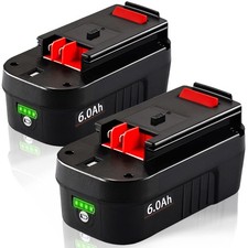TenHutt Lithium-ion 6.0Ah NOT Ni-Mh 2Packs 18V Replace Battery Black And Decker