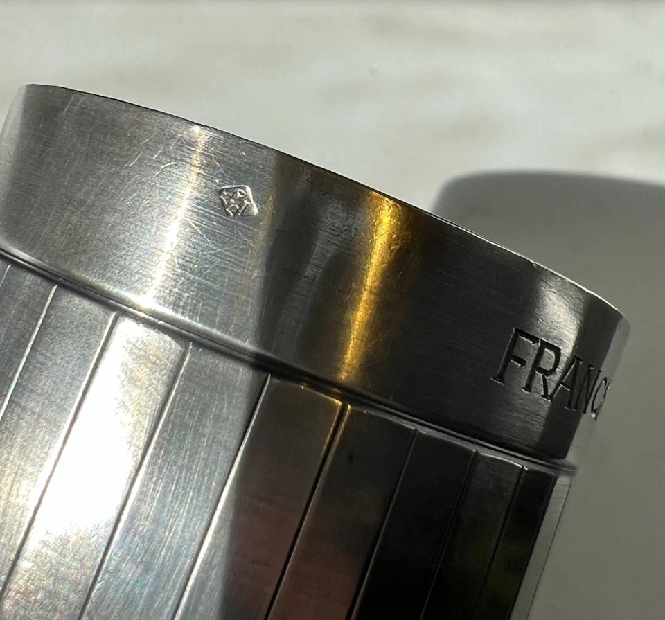 Ancienne timbale verre gobelet art déco Argent Massif Franck - Photo 3/4