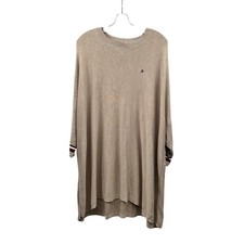 Tommy Hilfiger Sweater Dress Lightweight Tan/Multi Dolman Sleeve Size L/XL