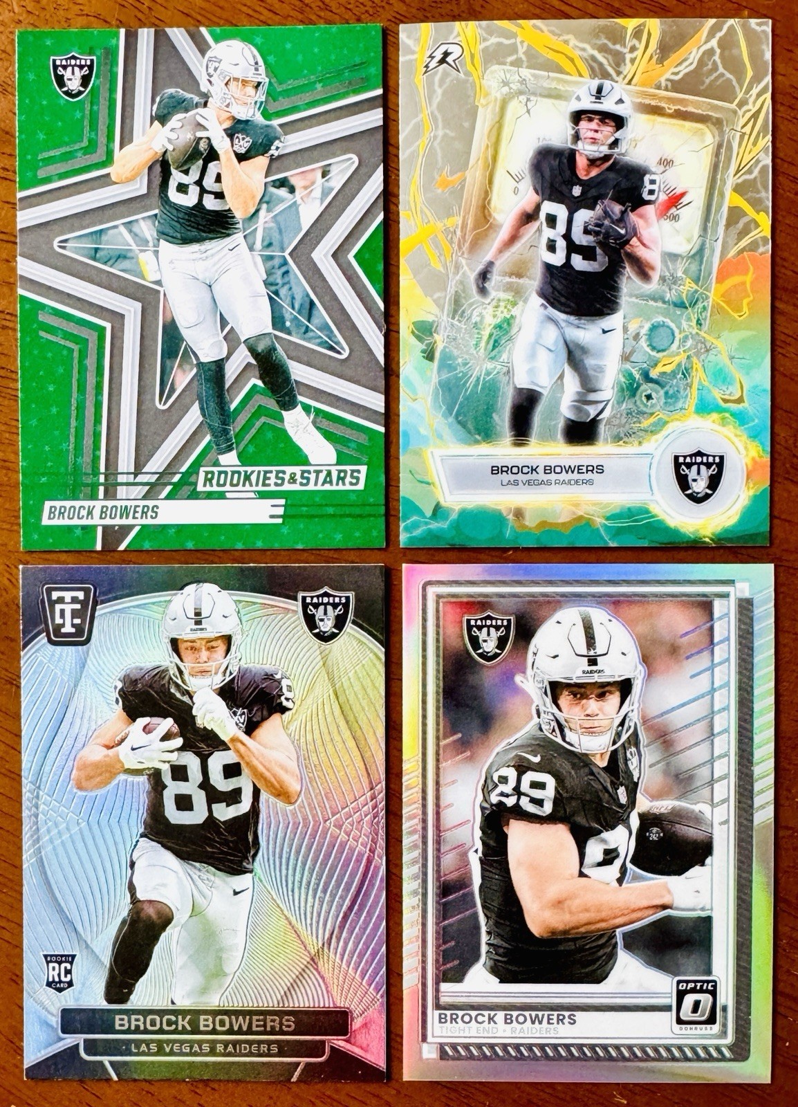 2024 Totally Certified #109 Brock Bowers RC MIRROR HOLO + Optic HOLO + Voltaic 4