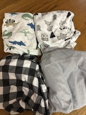 Lot of 4 Baby Fitted Crib Sheets, 2B