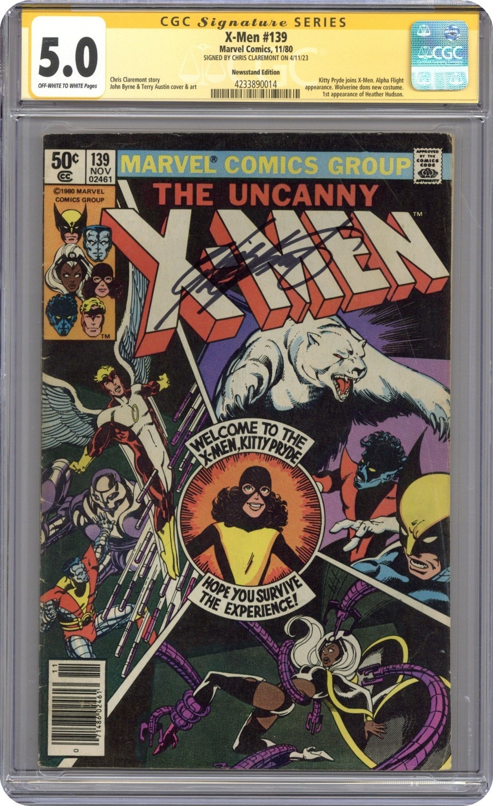 X-Men #139 - 1980 - CGC 5.0 SS - Signed by Chris Claremont