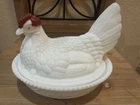 VTG Westmoreland Milk Glass Hen On Nest Candy Dish 7.5” Long - No Damage