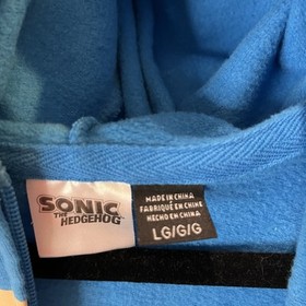 Sonic The Hedgehog Boys Full Zip Hooded Jacket Blue Size L Costume Halloween