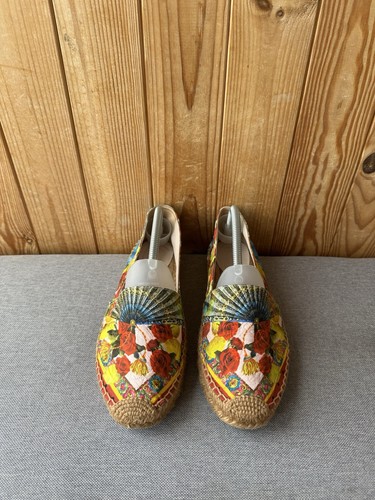 Dolce & Gabbana Espadrilles EU 40 US 10 Women Floral Print Slip On Canvas Shoes