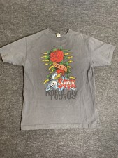 STYX World Tour Shirt 2009 Black Size Medium M T-Shirt Rose Heart Skull Cities