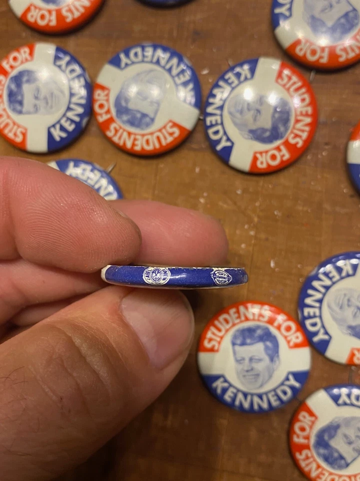 Lote de 20 botones Pinback "Estudiantes por Kennedy" de colección, campaña presidencial JFK Foto 3 de 4