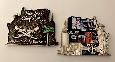 New York Yankees Mets Jets Giants Knicks Bills Challenge Coin Navy