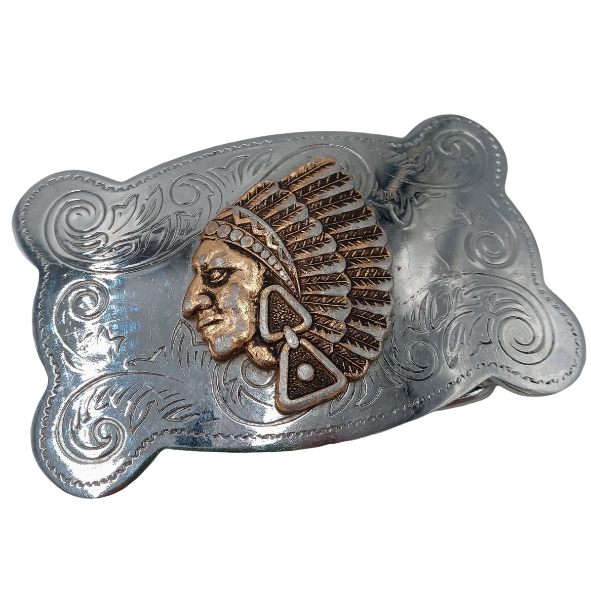 Native American headress Belt Buckle VINTAGE NATIVE AMERICAN HEADDRESS 3 main image 4