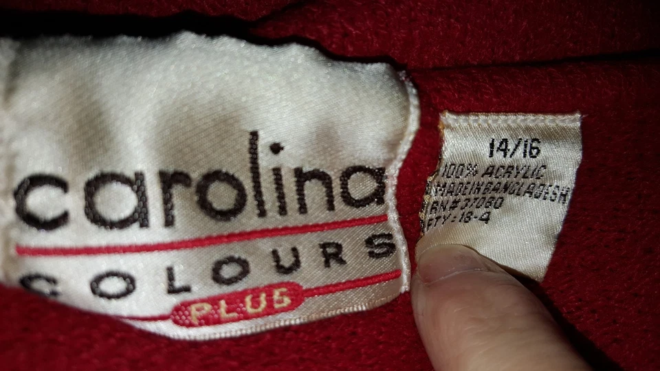 Camisa suéter blusa Carolina Colours para mujer talla 14/16 14W/16W roja Foto 2 de 3