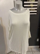 Splendid Womens Sylvie Knit Ribbed Cut Out Top Size XS New Dolman Oversized