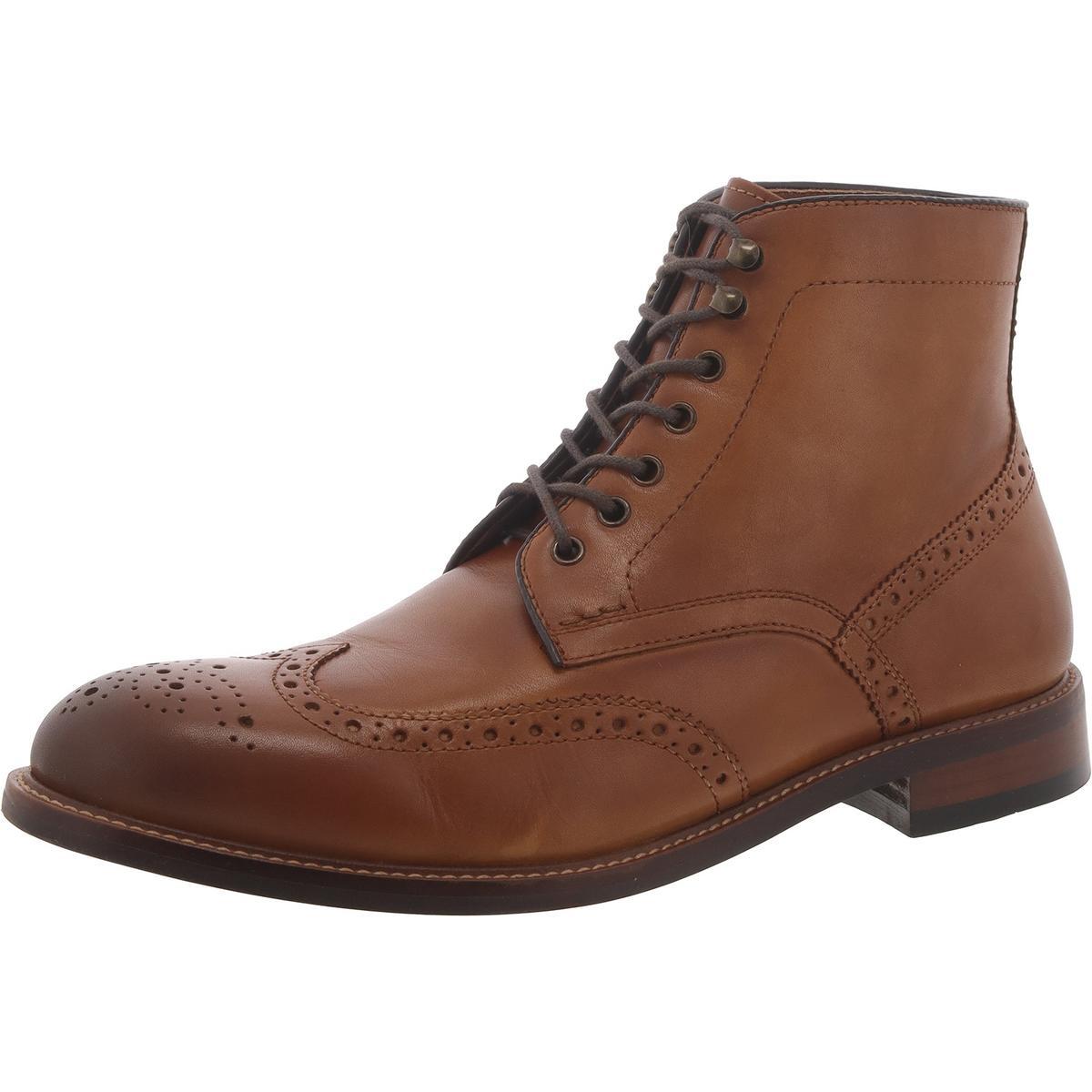 Мужские коричневые кожаные ботинки Челси Winthrop с круглым носком 10.5 Medium (D) BHFO 0113