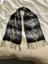 Cejon Scarf Lightweight Soft Made In Italy 64” Long Grey & Beige Tones Acrylic