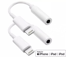 2 Pack - iPhone Headphone Adapter Jack 8 Pin to 3.5mm Aux Cord Dongle Converter