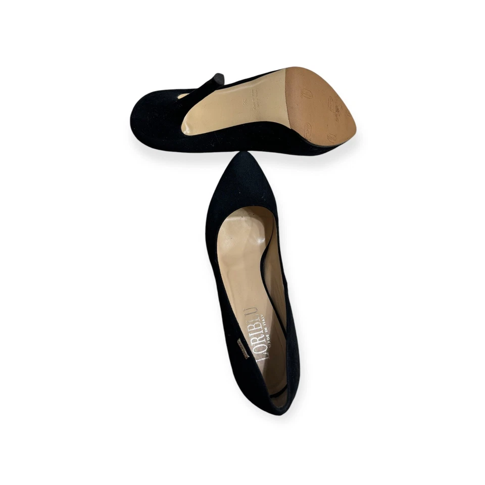LORIBLU 黑色麂皮绒高跟鞋 - 美国 7.5 码 - 意大利制造 - 优雅时尚 — 第 3/3 张图片